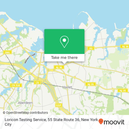 Loricon Testing Service, 55 State Route 36 map