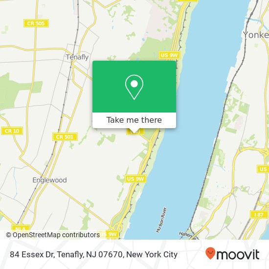 Mapa de 84 Essex Dr, Tenafly, NJ 07670