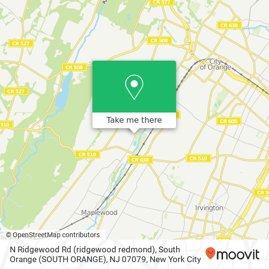 Mapa de N Ridgewood Rd (ridgewood redmond), South Orange (SOUTH ORANGE), NJ 07079