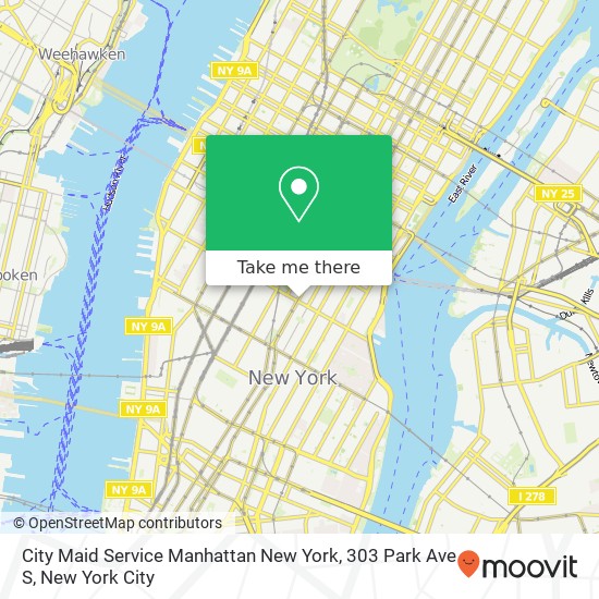 City Maid Service Manhattan New York, 303 Park Ave S map