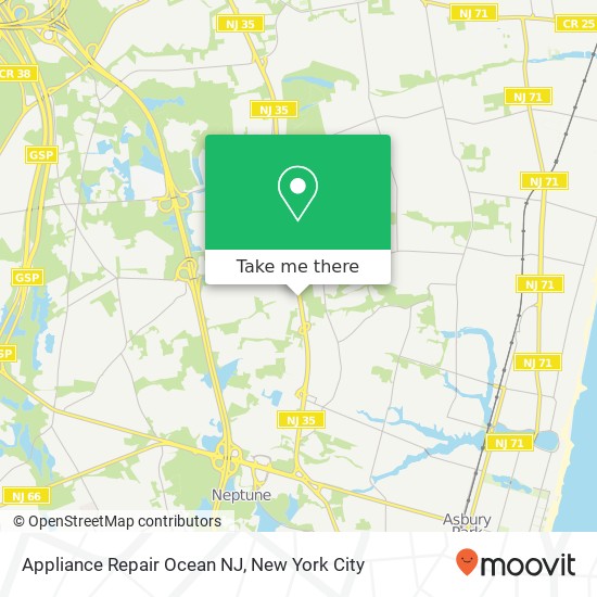 Appliance Repair Ocean NJ, 1558 State Route 35 map