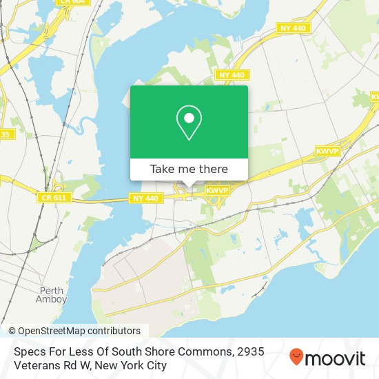 Mapa de Specs For Less Of South Shore Commons, 2935 Veterans Rd W