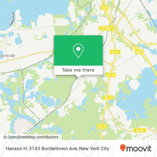 Hanson H, 3143 Bordentown Ave map