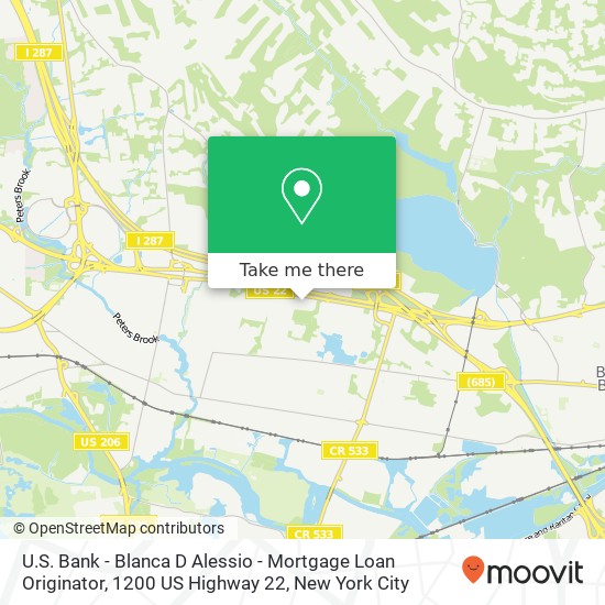 U.S. Bank - Blanca D Alessio - Mortgage Loan Originator, 1200 US Highway 22 map