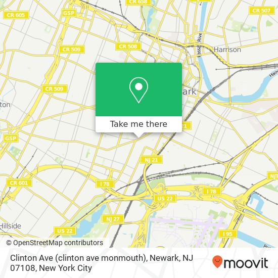 Clinton Ave (clinton ave monmouth), Newark, NJ 07108 map