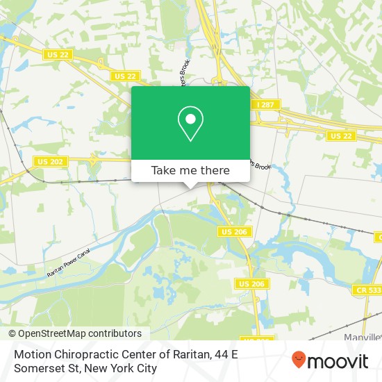 Mapa de Motion Chiropractic Center of Raritan, 44 E Somerset St