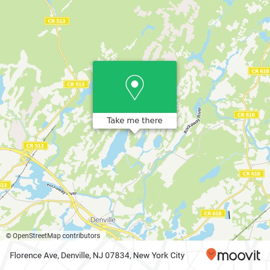 Mapa de Florence Ave, Denville, NJ 07834
