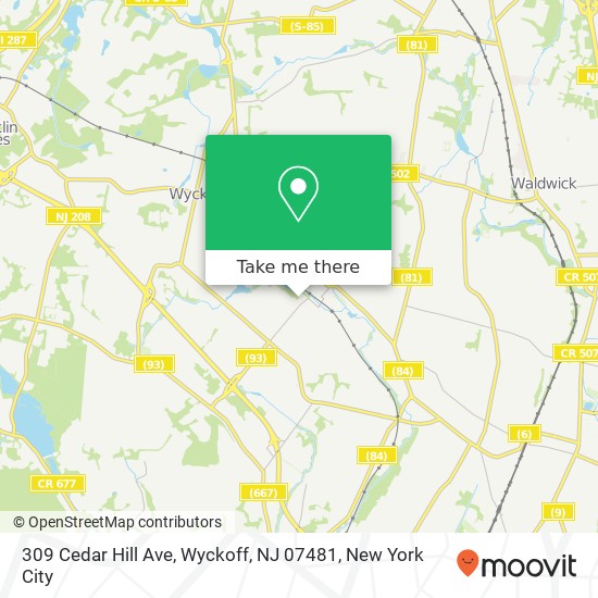 309 Cedar Hill Ave, Wyckoff, NJ 07481 map