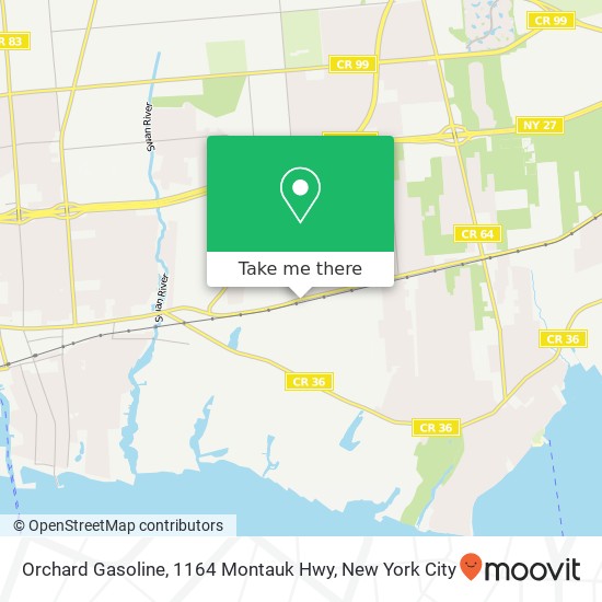 Orchard Gasoline, 1164 Montauk Hwy map