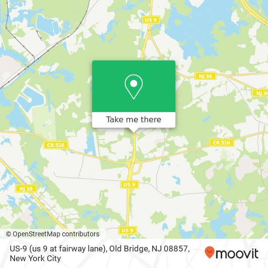 Mapa de US-9 (us 9 at fairway lane), Old Bridge, NJ 08857