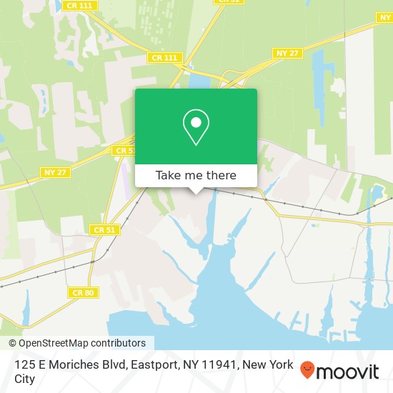 Mapa de 125 E Moriches Blvd, Eastport, NY 11941