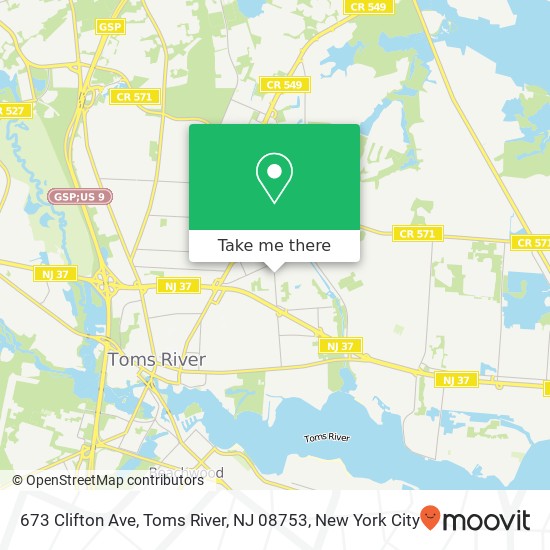 673 Clifton Ave, Toms River, NJ 08753 map