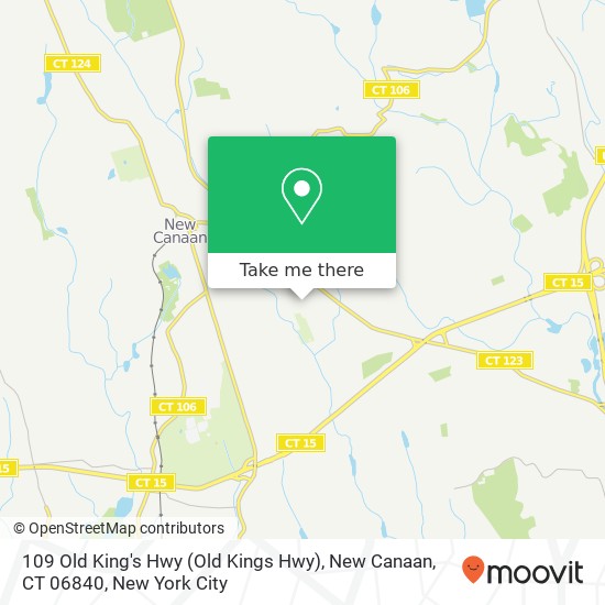 Mapa de 109 Old King's Hwy (Old Kings Hwy), New Canaan, CT 06840
