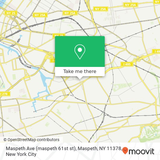 Mapa de Maspeth Ave (maspeth 61st st), Maspeth, NY 11378