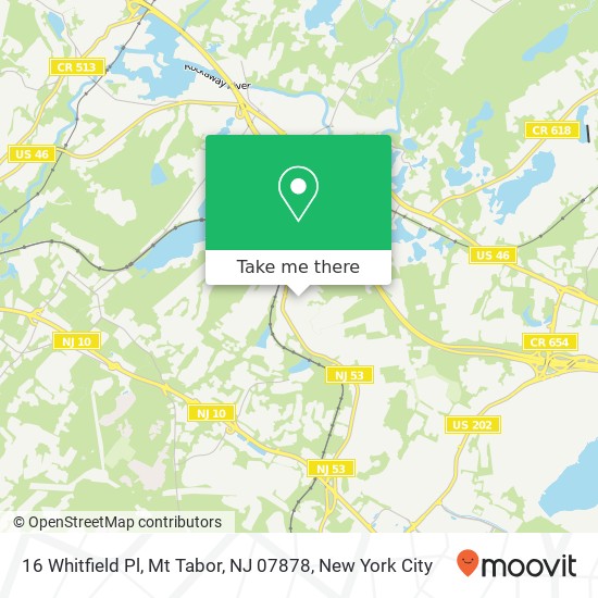 Mapa de 16 Whitfield Pl, Mt Tabor, NJ 07878