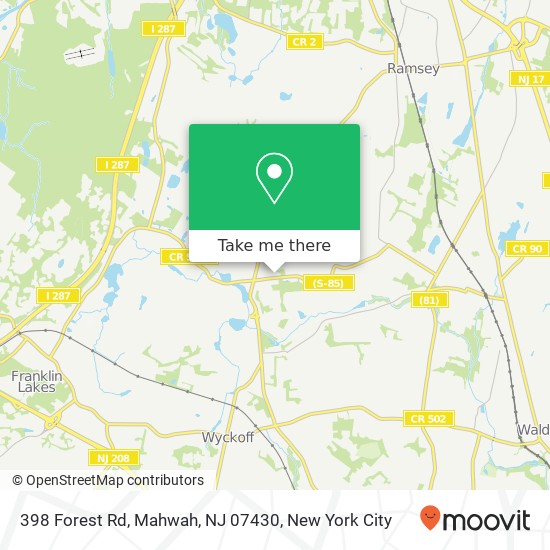 398 Forest Rd, Mahwah, NJ 07430 map
