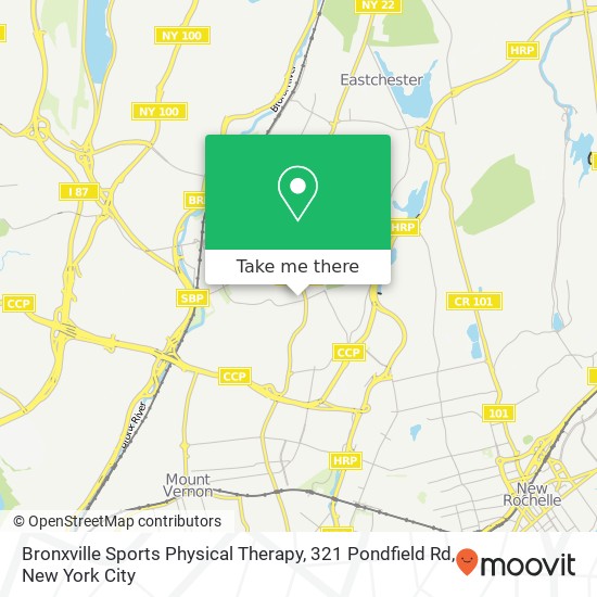 Bronxville Sports Physical Therapy, 321 Pondfield Rd map