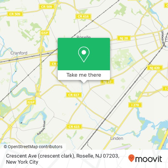 Crescent Ave (crescent clark), Roselle, NJ 07203 map
