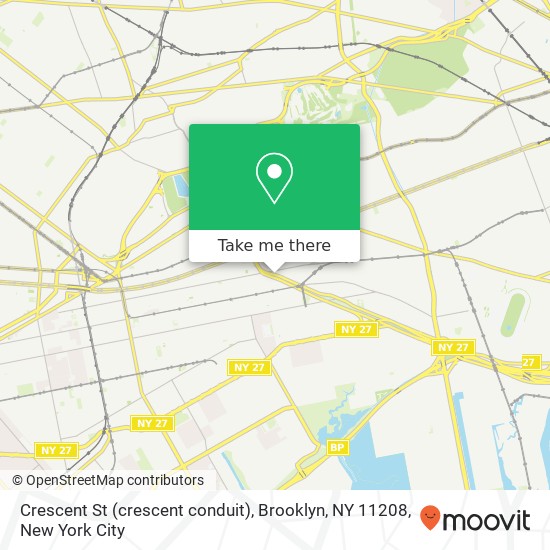 Mapa de Crescent St (crescent conduit), Brooklyn, NY 11208