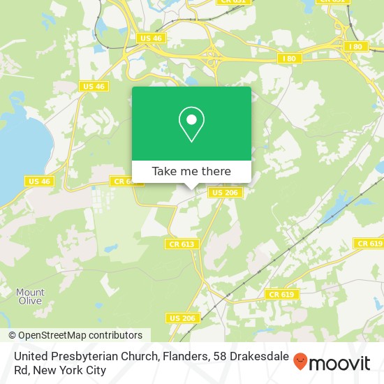 Mapa de United Presbyterian Church, Flanders, 58 Drakesdale Rd