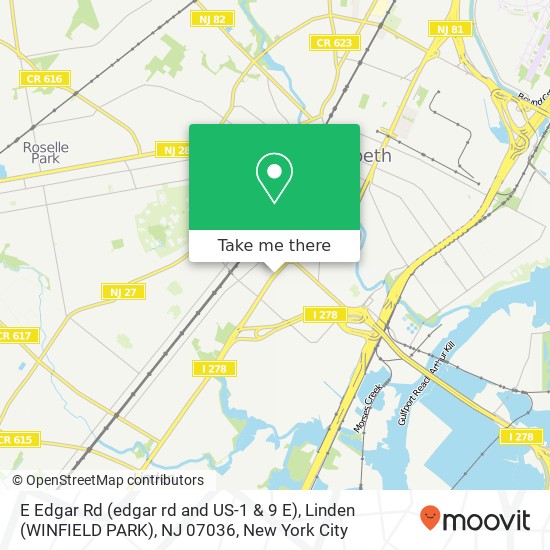 E Edgar Rd (edgar rd and US-1 & 9 E), Linden (WINFIELD PARK), NJ 07036 map