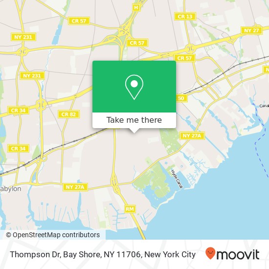 Thompson Dr, Bay Shore, NY 11706 map