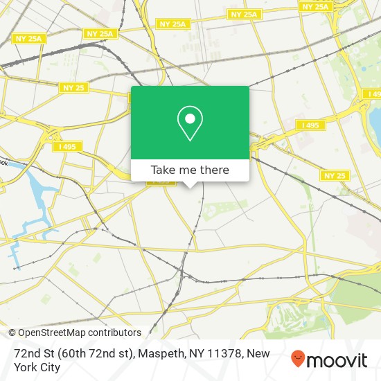 Mapa de 72nd St (60th 72nd st), Maspeth, NY 11378