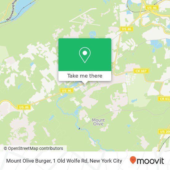 Mapa de Mount Olive Burger, 1 Old Wolfe Rd