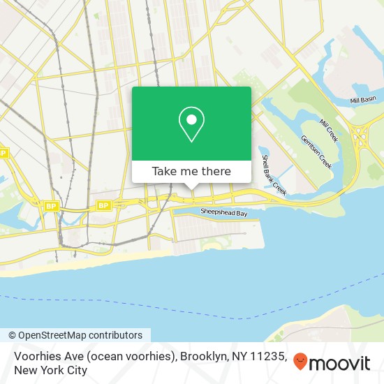 Mapa de Voorhies Ave (ocean voorhies), Brooklyn, NY 11235