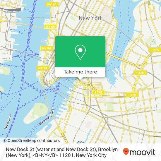 Mapa de New Dock St (water st and New Dock St), Brooklyn (New York), <B>NY< / B> 11201