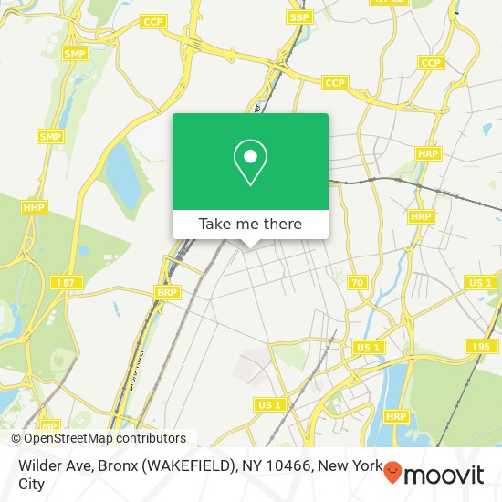 Wilder Ave, Bronx (WAKEFIELD), NY 10466 map