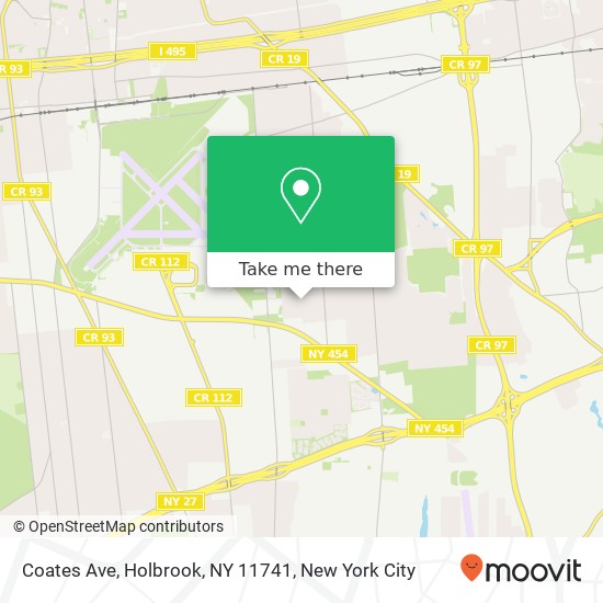 Mapa de Coates Ave, Holbrook, NY 11741