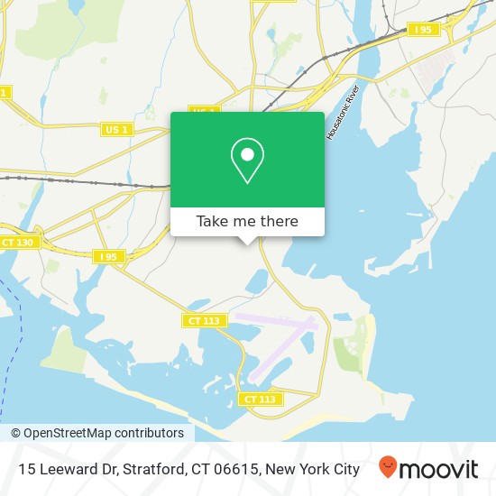 Mapa de 15 Leeward Dr, Stratford, CT 06615
