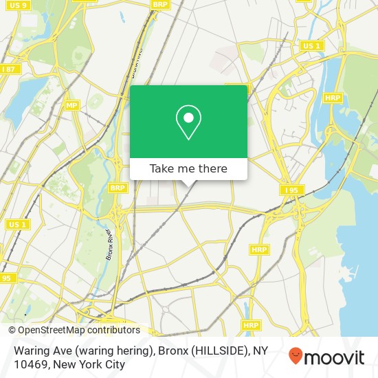 Mapa de Waring Ave (waring hering), Bronx (HILLSIDE), NY 10469