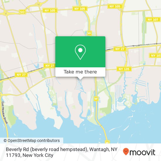 Mapa de Beverly Rd (beverly road hempstead), Wantagh, NY 11793
