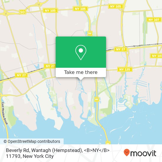 Mapa de Beverly Rd, Wantagh (Hempstead), <B>NY< / B> 11793