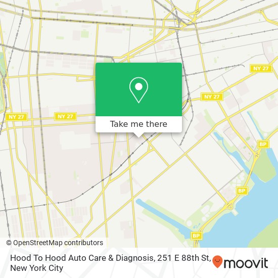 Mapa de Hood To Hood Auto Care & Diagnosis, 251 E 88th St