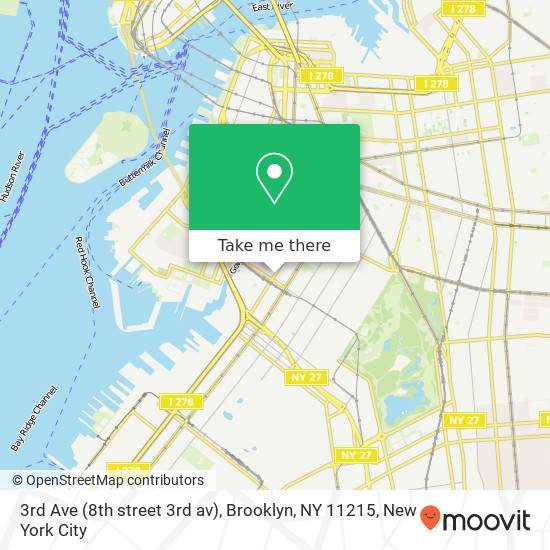 Mapa de 3rd Ave (8th street 3rd av), Brooklyn, NY 11215