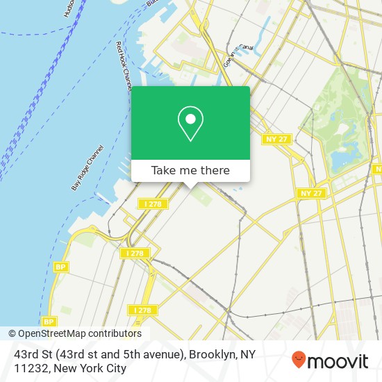 Mapa de 43rd St (43rd st and 5th avenue), Brooklyn, NY 11232