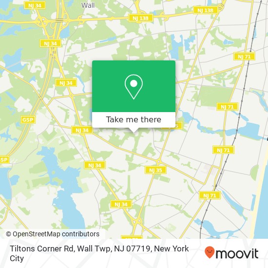 Mapa de Tiltons Corner Rd, Wall Twp, NJ 07719