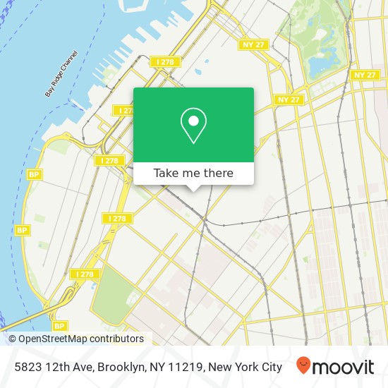 Mapa de 5823 12th Ave, Brooklyn, NY 11219