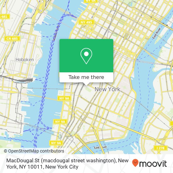 Mapa de MacDougal St (macdougal street washington), New York, NY 10011