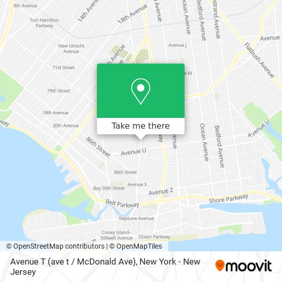 Avenue T (ave t / McDonald Ave) map