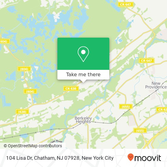 Mapa de 104 Lisa Dr, Chatham, NJ 07928