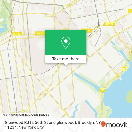 Mapa de Glenwood Rd (E 56th St and glenwood), Brooklyn, NY 11234