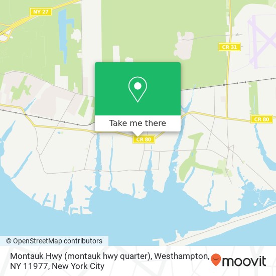 Montauk Hwy (montauk hwy quarter), Westhampton, NY 11977 map