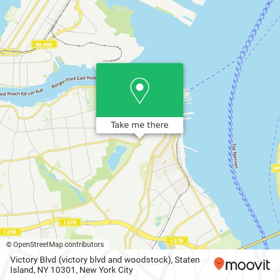Mapa de Victory Blvd (victory blvd and woodstock), Staten Island, NY 10301
