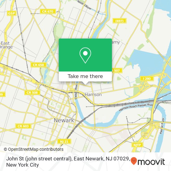 John St (john street central), East Newark, NJ 07029 map