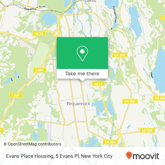 Mapa de Evans Place Housing, 5 Evans Pl