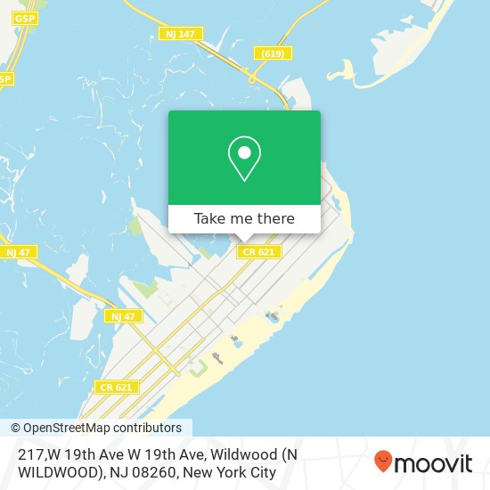 Mapa de 217,W 19th Ave W 19th Ave, Wildwood (N WILDWOOD), NJ 08260